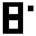 Source: A letter-like shape with holes and an island