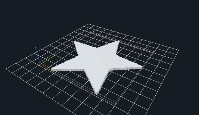 Actual silhouette mesh: An original transparent star